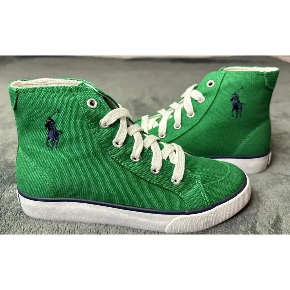 Polo Ralph Lauren Kelly Brisbane Hi 91718 Kids Sneaker Green Size 2